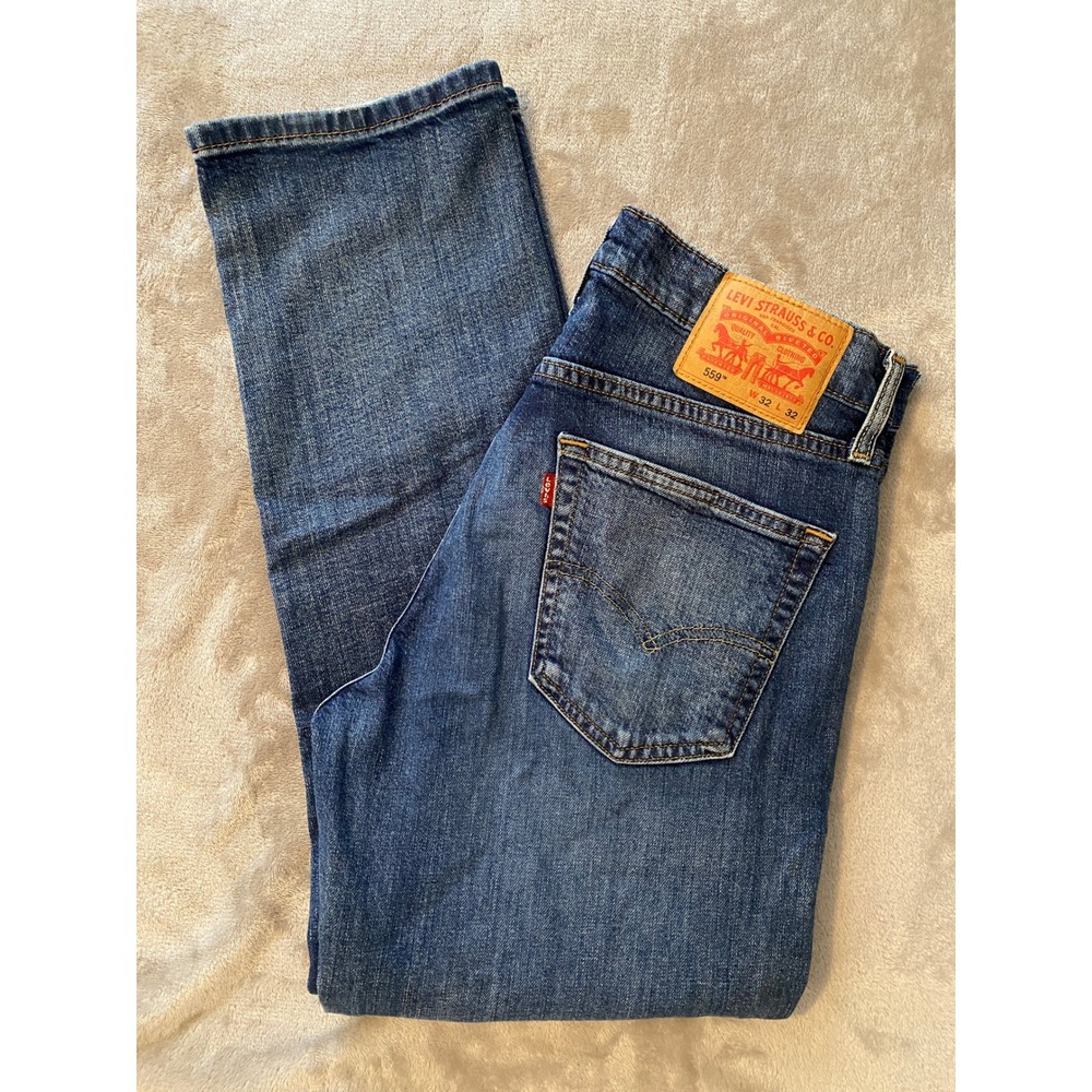 Levi's Jeans 32x32 Blue 559 Relaxed Straight Leg Denim Stretch Everyday Style